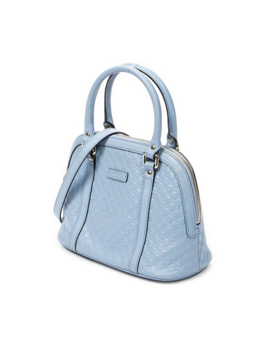 Gucci Mini Dome Tote Blue Guccissima - Picture 2 of 10